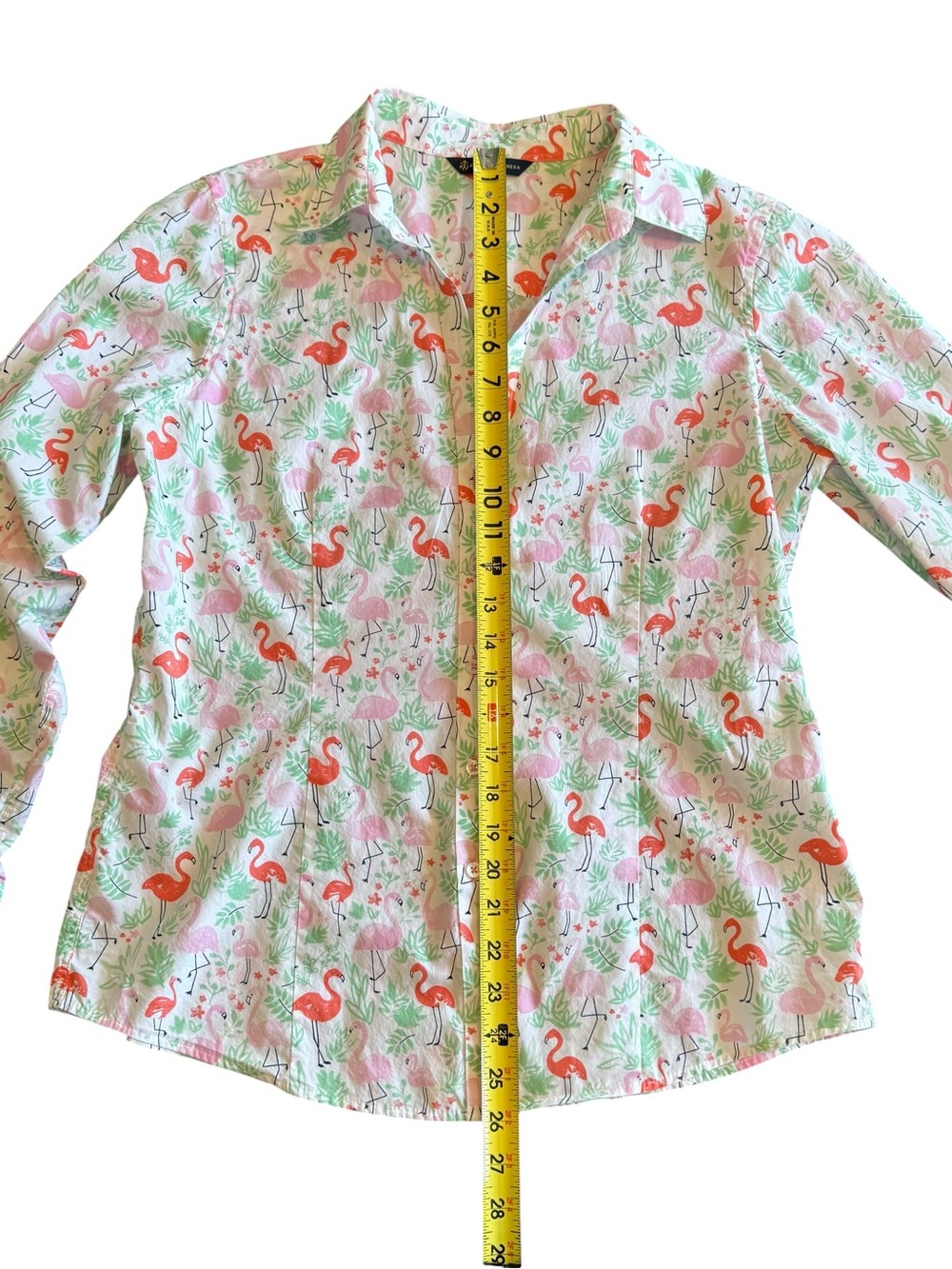 Brooks Brothers Pink & Coral Flamingo Print Button-Up Blouse - Picture 8 of 9